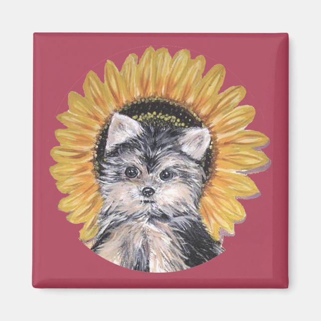 Beautiful Yorkshire Terrier Dog Magnet (Vorne)
