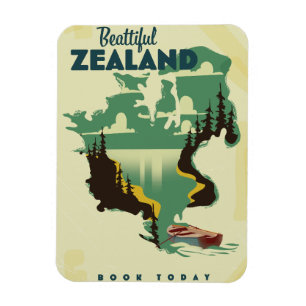 Beautiful Zealand Travel Poster Magnet