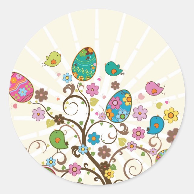 Beautifull East Eggs Design! Runder Aufkleber (Vorderseite)