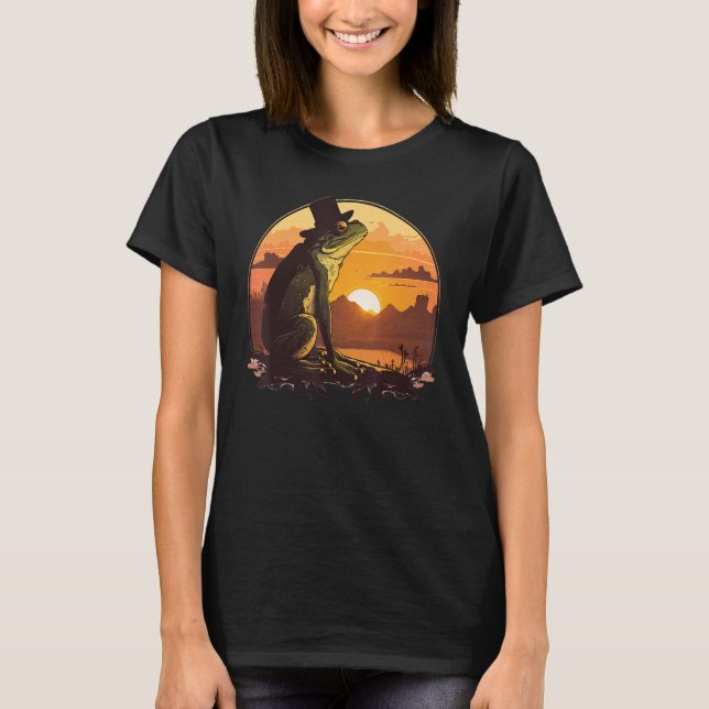 Beautifull Frog Sunset on vintage Frog T-Shirt (Vorderseite)