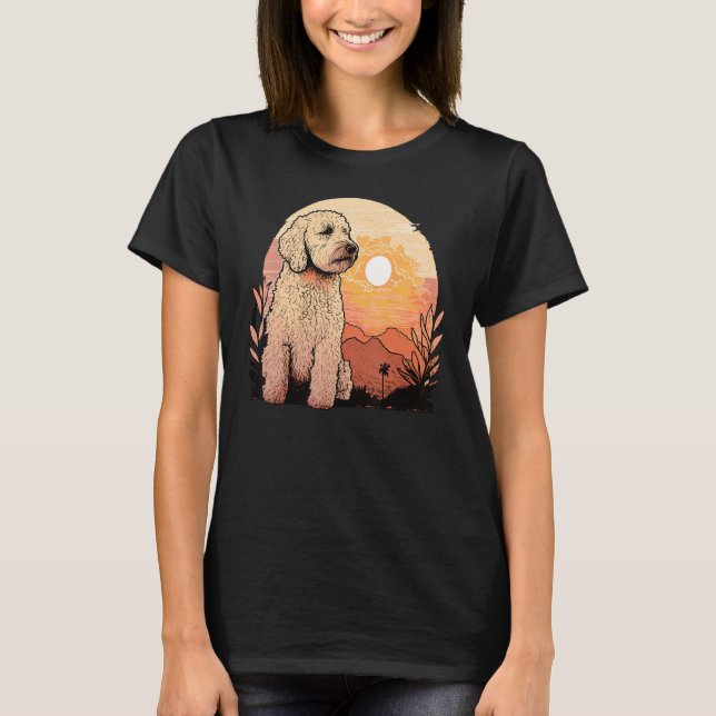 Beautifull Golden Doodle Sunset vintage Goldendood T-Shirt (Vorderseite)