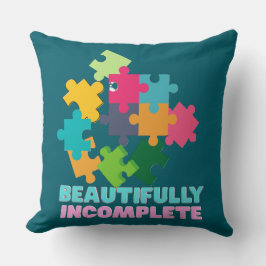 Beautifully Incomplete Colorful Puzzle Piece Kissen