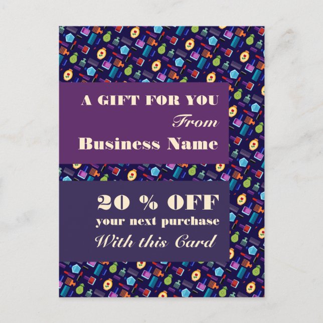 Beauty Accessoires Beautician & Friseur Girly Postkarte (Vorderseite)