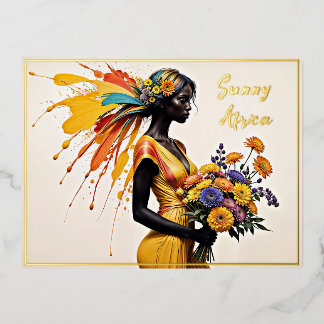 Beauty African Women elegante Lady Ethy Look Folien Feiertagspostkarte