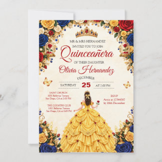 Beauty and the Beast Quinceañera-Einladung Einladung