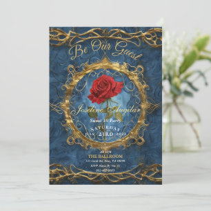Beauty and the Beast Rose Anpassbares Foto süß Einladung