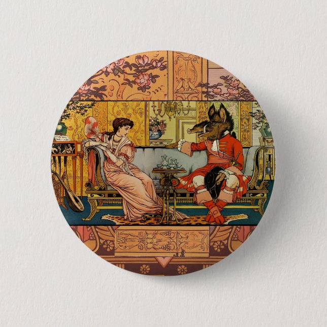 Beauty Beast Classic Fairy Tale Zeichen Button (Vorderseite)