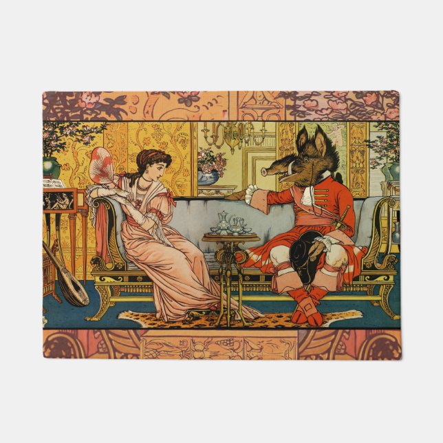 Beauty Beast Classic Fairy Tale Zeichen Fußmatte (Vorderseite)