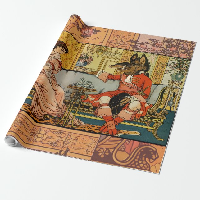 Beauty Beast Classic Fairy Tale Zeichen Geschenkpapier (Ungerollt)