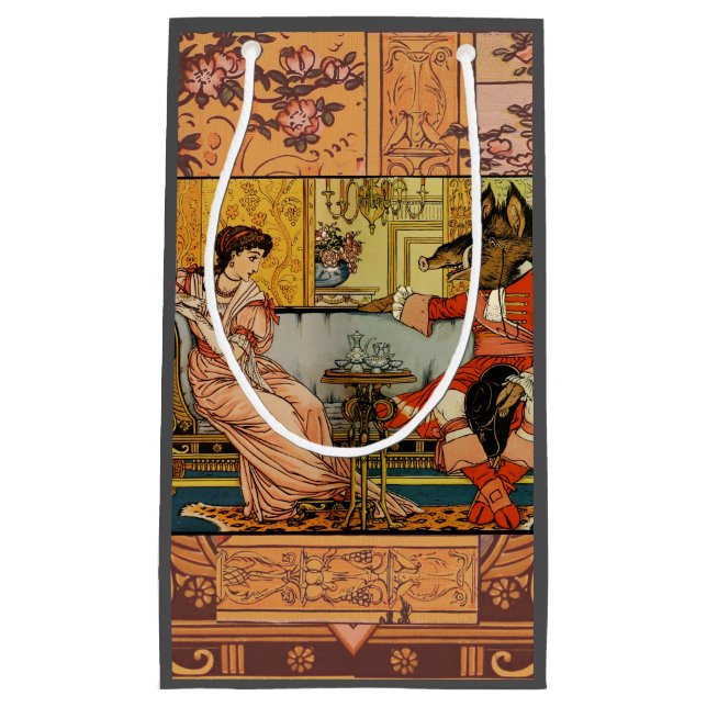 Beauty Beast Classic Fairy Tale Zeichen Kleine Geschenktüte (Vorderseite)