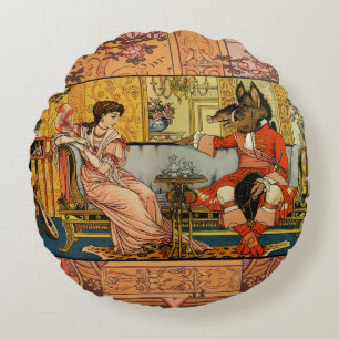 Beauty Beast Classic Fairy Tale Zeichen Rundes Kissen