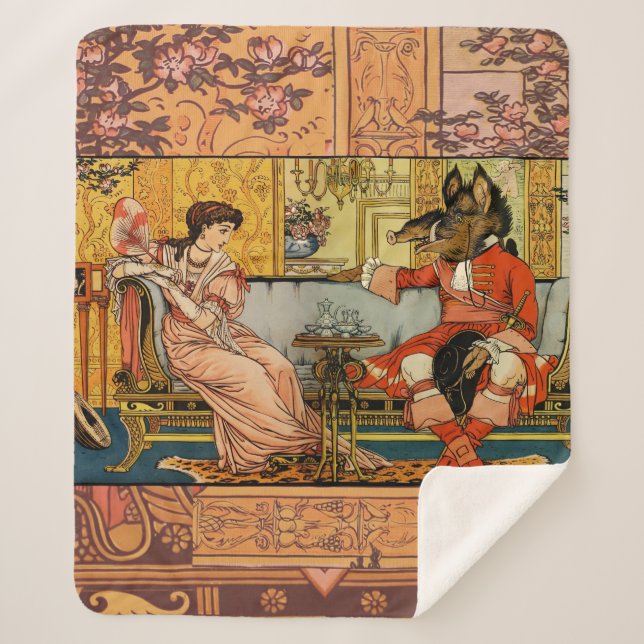 Beauty Beast Classic Fairy Tale Zeichen Sherpadecke (Vorderseite)
