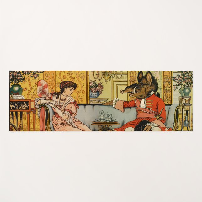 Beauty Beast Classic Fairy Tale Zeichen Yogamatte (Vorderseite (Horizontal))