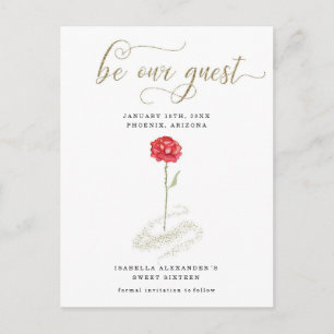 Beauty & Beast Event Save the Date Ankündigungspostkarte