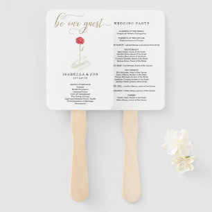 Beauty & Beast Wedding Mass Zeremony Programm Fan Fächer