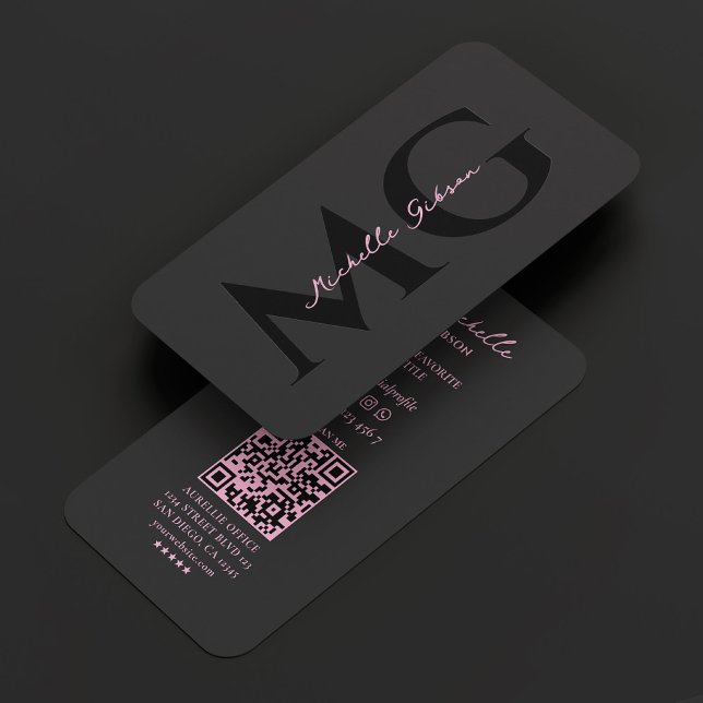 Beauty Beruflich Ästhetik Black Pink Marketing Visitenkarte (Beauty Professional Aesthetic Black Pink Marketing Business Card
)