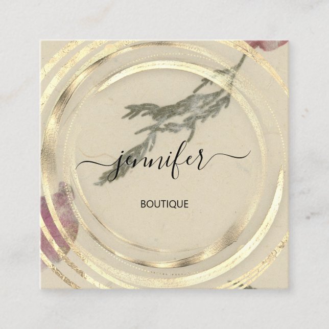 Beauty Bio Bio Shop Herd QR Logo Seife Natural Quadratische Visitenkarte (Vorderseite)