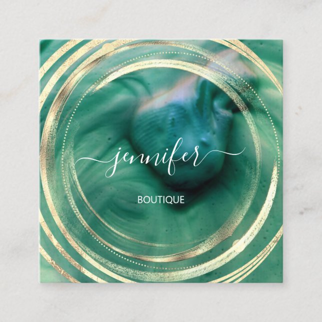 Beauty Bio Bio Shop QR Logo Seife Grün Quadratische Visitenkarte (Vorderseite)