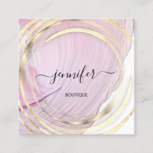 Beauty Bio Bio Shop QR Logo Seife Pink Gold Quadratische Visitenkarte