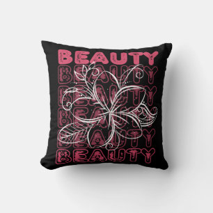 Beauty Blume Line Art Typografie Kissen