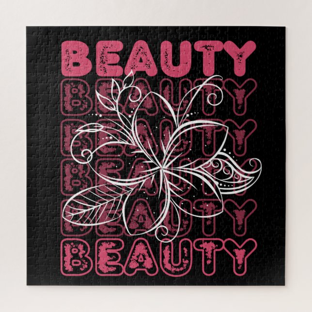 Beauty Blume Line Art Typografie Puzzle (Vertikal)