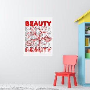 Beauty Blume Line Art Typografy Design Poster