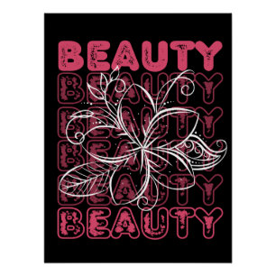 Beauty Blume Line Art Typografy Poster