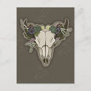 Beauty Boho Scull Postkarte