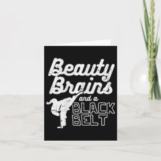 Beauty Brains Black Belt Girl Karate Kick Taekwond Karte