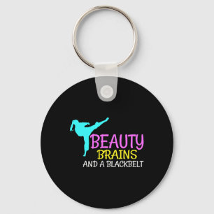 Beauty Brains Black Belt Karate Martial Arts Gesch Schlüsselanhänger