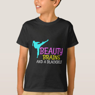 Beauty Brains Black Belt Karate Martial Arts Gesch T-Shirt