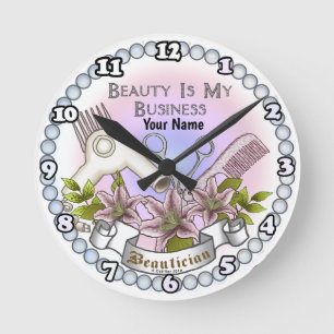 Beauty Business Beautician Runde Wanduhr