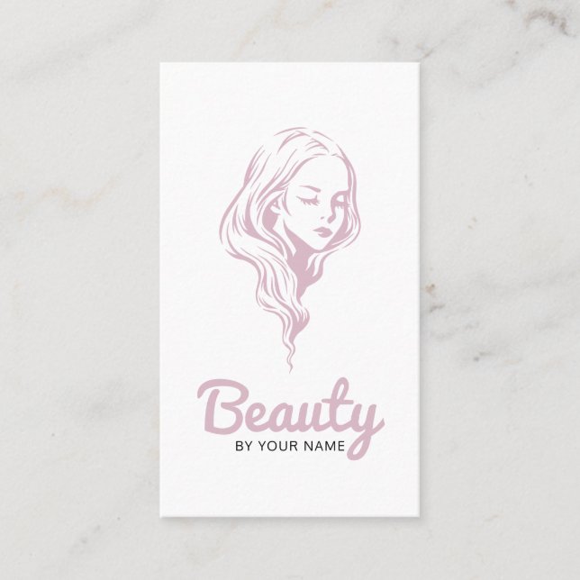 Beauty Business Card mit Girl-Gesicht Visitenkarte (Vorderseite)