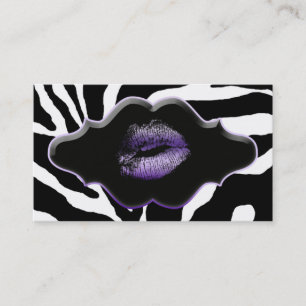 Beauty Business Cards Tier Zebra Lila Liften Visitenkarte