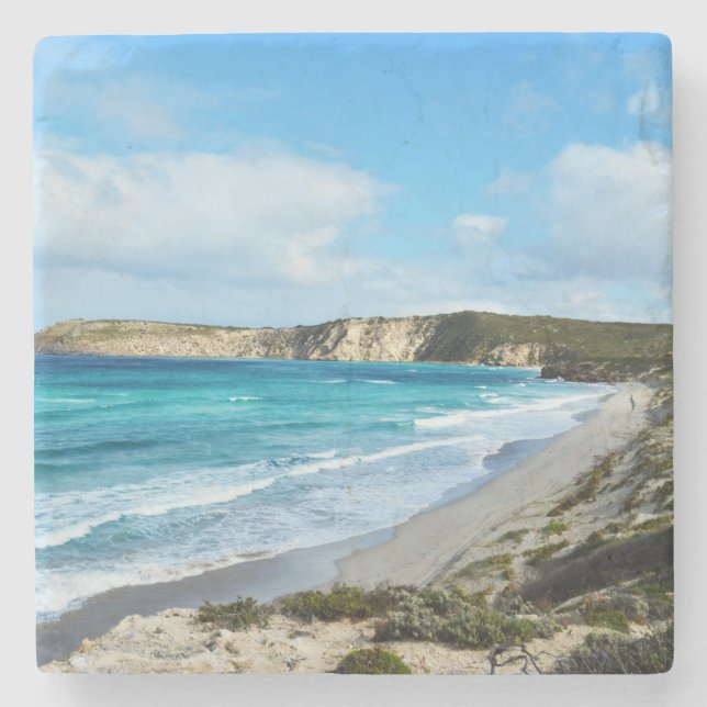 "Beauty Captured: Iconic Coastline Kangaroo Island Steinuntersetzer (Vorderseite)