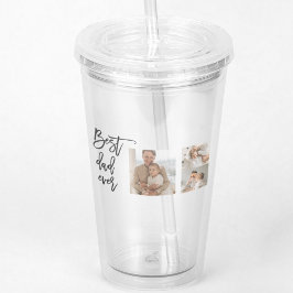 Beauty Collage Foto Bester Vater je Geschenk Acryltrinkbecher