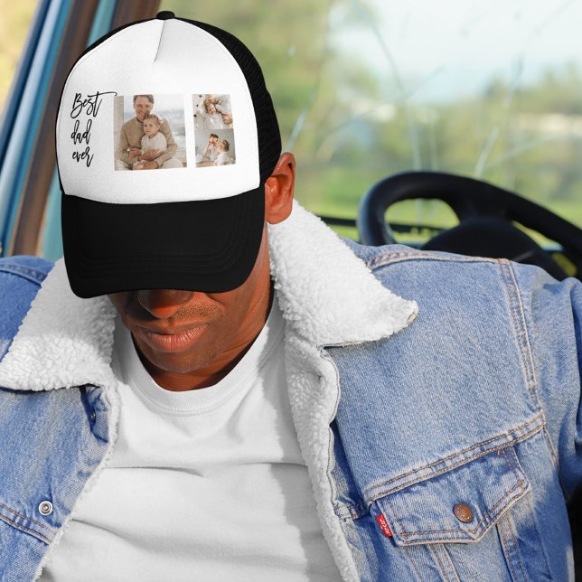 Beauty Collage Foto Bester Vater je Geschenk Truckerkappe (Von Creator hochgeladen)