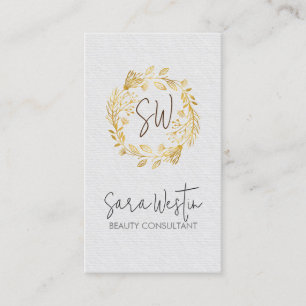 Beauty Consultant Beautician Blume Monogram Visitenkarte