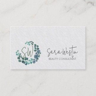 Beauty Consultant Beautician Blume Monogram Visitenkarte