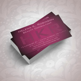 Beauty Consultant Elegant Gradient Monogram Visitenkarte