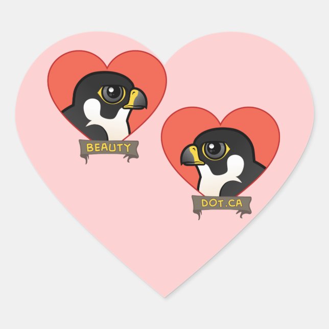 Beauty & Dot.Ca Herz Herz-Aufkleber (Vorderseite)