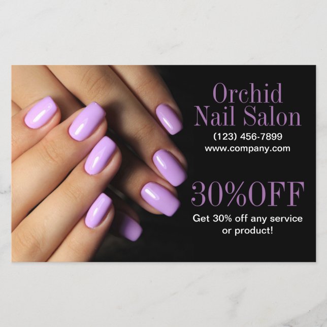 Beauty Esthetician Manicure Nail Salon Preisliste Flyer (Vorne)