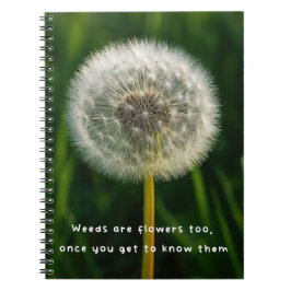 Beauty eye beholder dandelion weed quote unique  notizblock