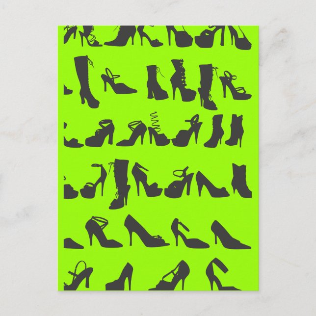 Beauty Fashion Shoes Silhouetten Postkarte (Vorderseite)