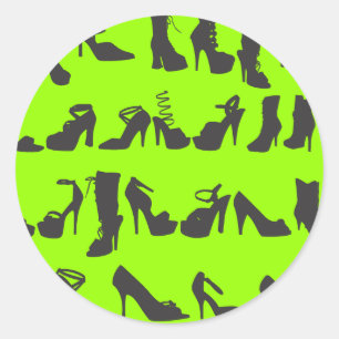 Beauty Fashion Shoes Silhouetten Runder Aufkleber