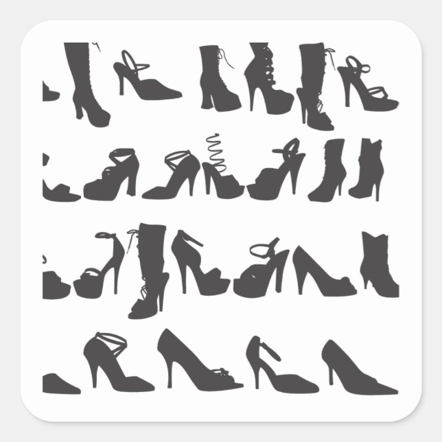 Beauty Fashion Shoes Silhouetten Square Sticker (Vorderseite)