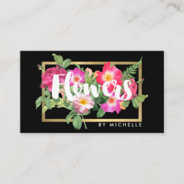 Beauty Florals Florist Black Visitenkarte