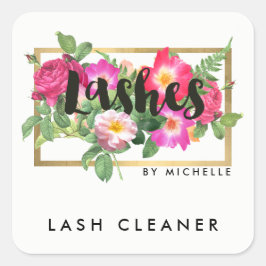 Beauty Florals Lash Extensions White Lash Cleaner Quadratischer Aufkleber