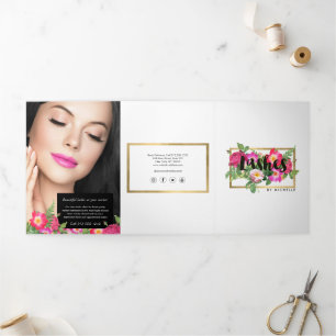 Beauty Florals Wimpernverlängerung Weiß Broschüre