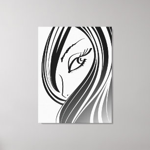 Beauty Girl Gesicht Wrapped Canvas Leinwanddruck